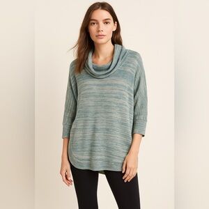 Field & Flower (Anthropologie) Space-Dye Cowl Neck Tunic Sweater – Women’s Sz L